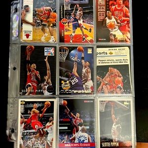 Scottie Pippen 9 card lot near mint
